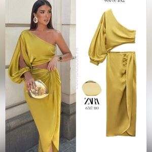 Zara Mustard Yellow asymmetrical Dress- Size L